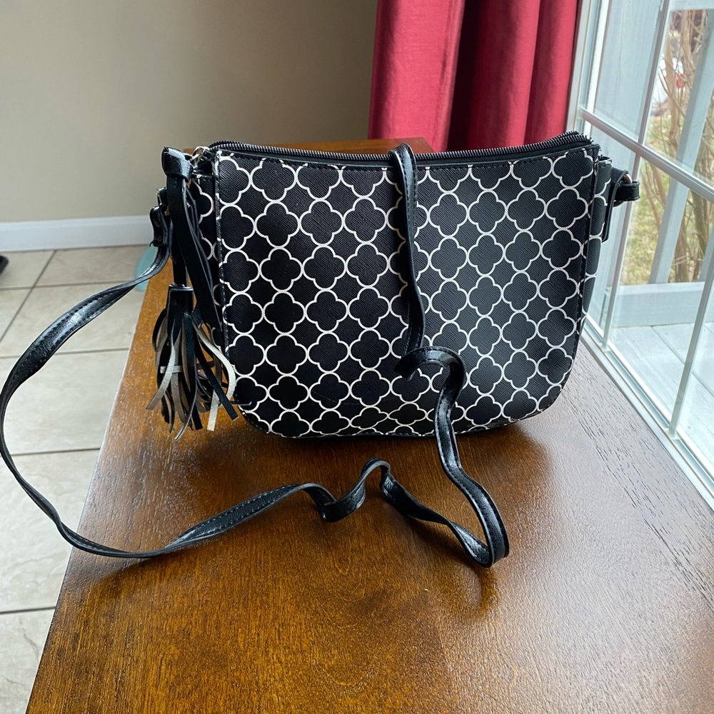 Black and white purse